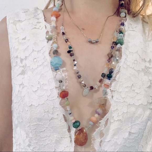 New: Semi Precious Stones Original Necklace - Picture 3 of 16